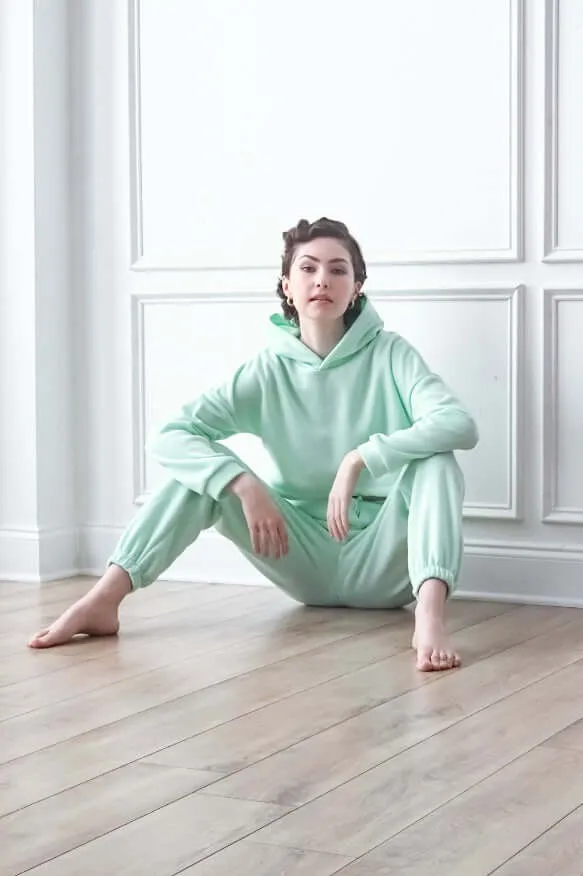 Crop Hoodie Tracksuit Set