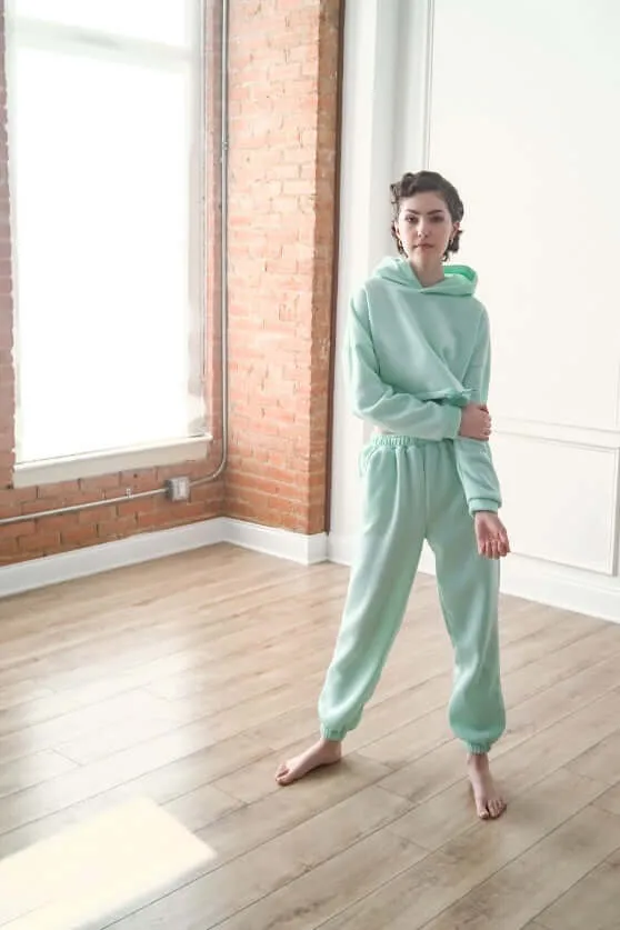 Crop Hoodie Tracksuit Set
