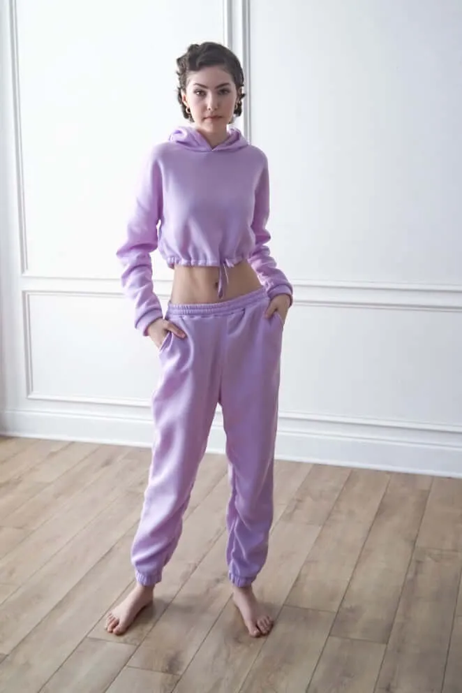 Crop Hoodie Tracksuit Set
