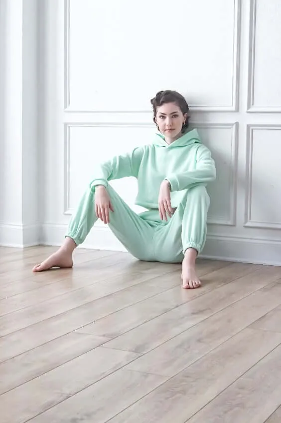 Crop Hoodie Tracksuit Set