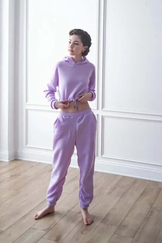 Crop Hoodie Tracksuit Set