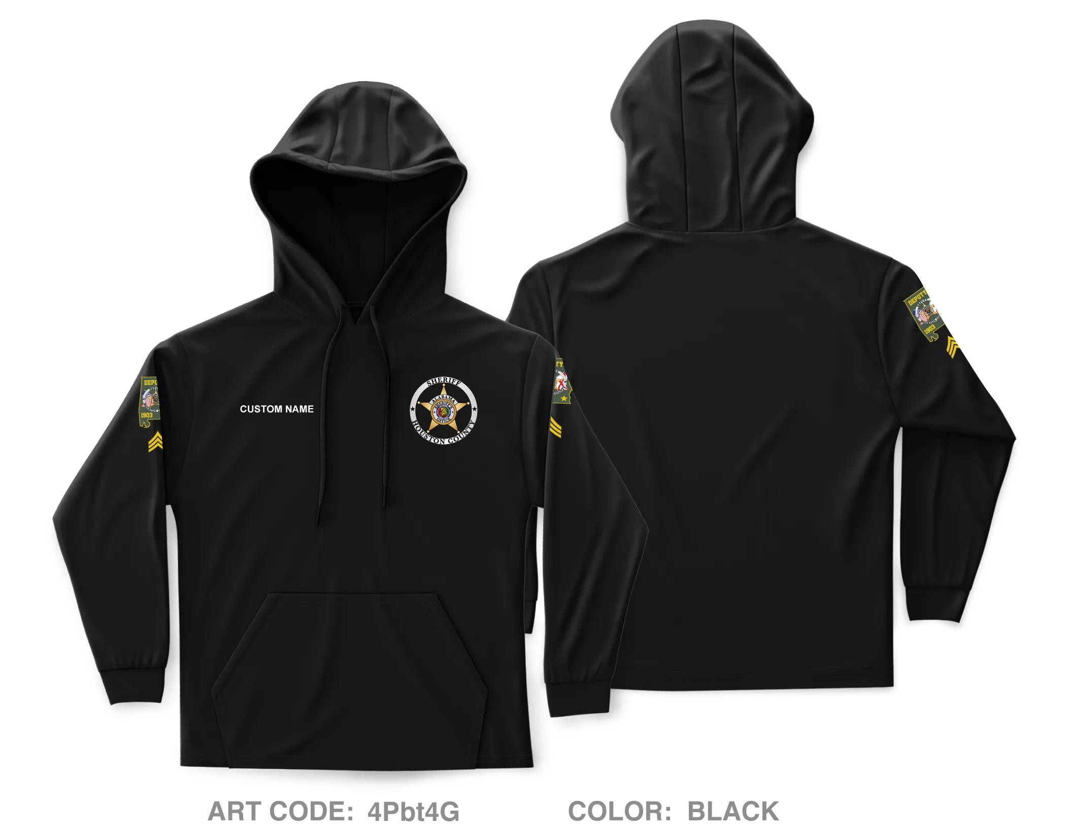 CUSTOM Houston County Sheriffs Department Core Men's Hooded Performance Sweatshirt - 4Pbt4G