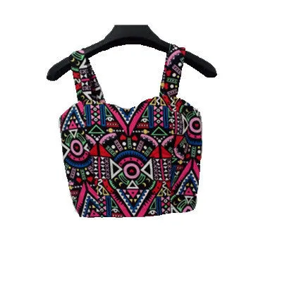 Cute Crop Top Women Plaid Floral Cropped Feminino Tank Top White Cami Short Tops Vest Summer Dill Top Cropped Women Mothers Cami