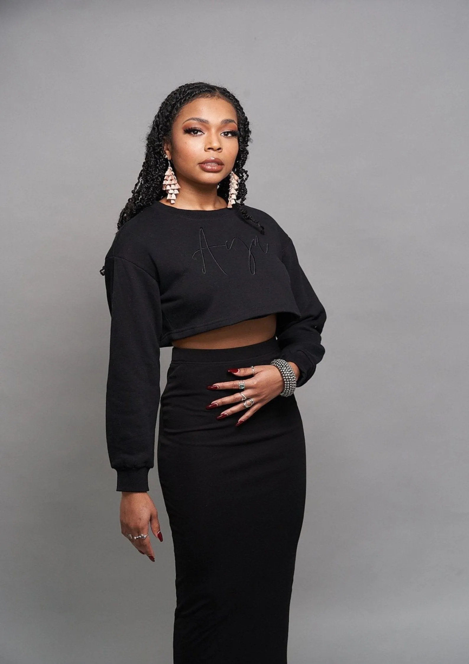 Damaris Crop Top Skirt Set