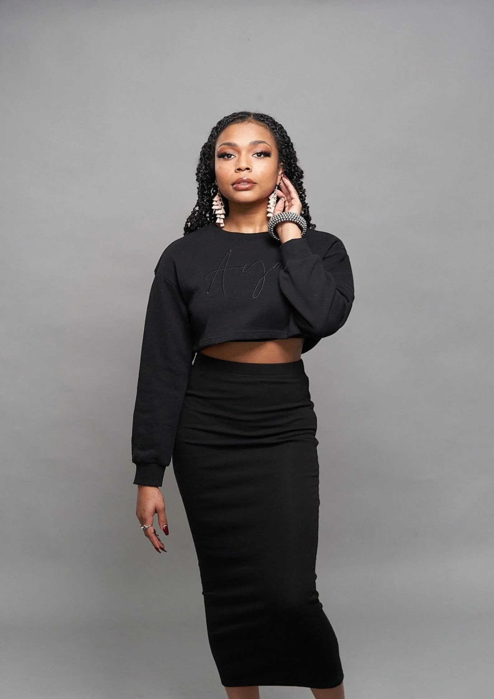 Damaris Crop Top Skirt Set