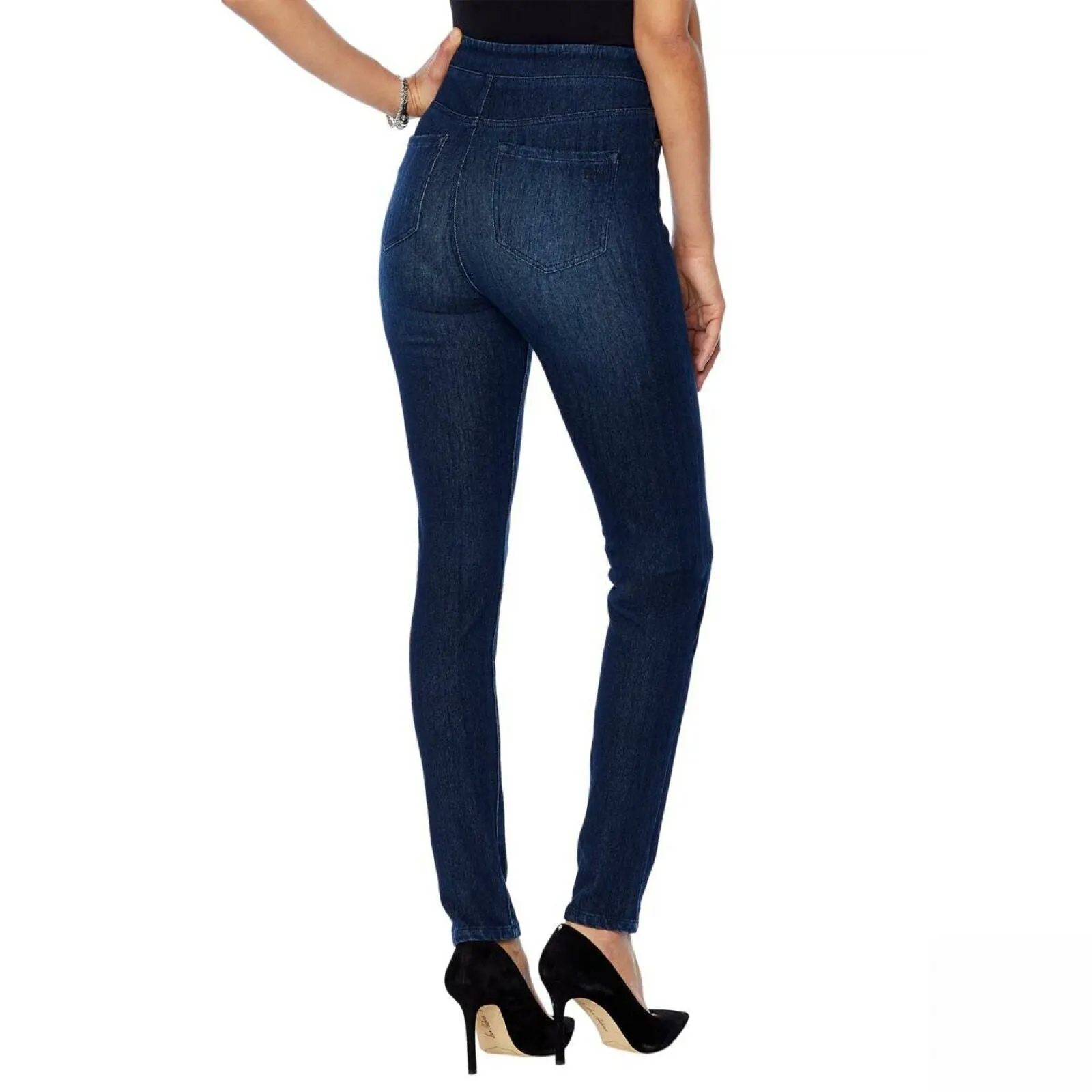 DG2 by Diane Gilman Women's Plus Size Stretch Twill Knit Pull-On Skinny Jeggings