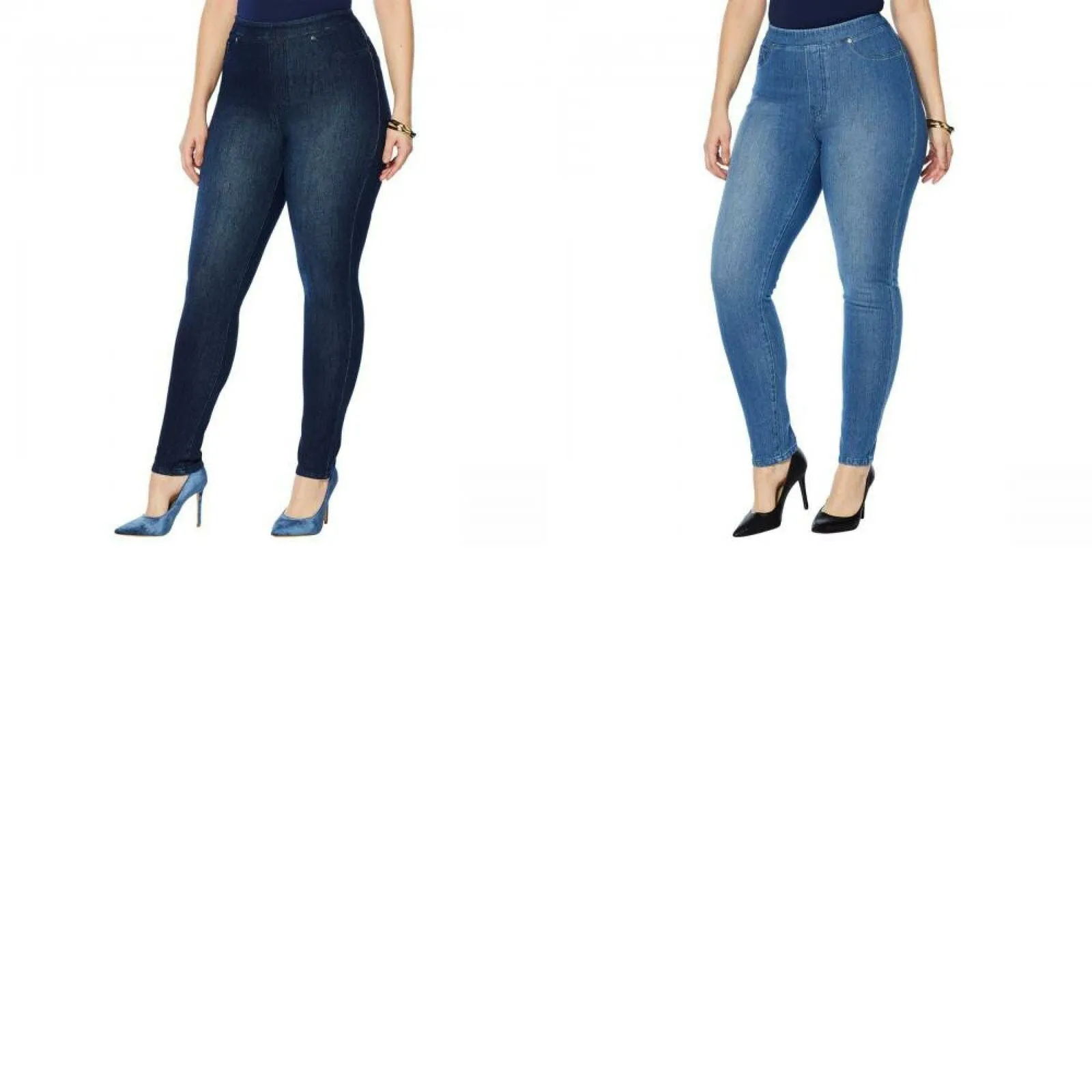 DG2 by Diane Gilman Women's Plus Size Stretch Twill Knit Pull-On Skinny Jeggings