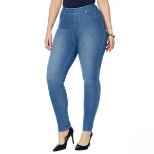 DG2 by Diane Gilman Women's Plus Size Stretch Twill Knit Pull-On Skinny Jeggings