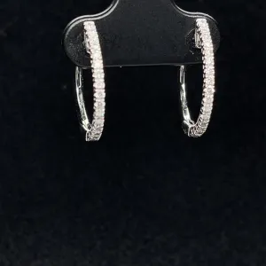 Diamond Classic Round Hoop Earrings in 18k White Gold - (#82-ERDIA258259)