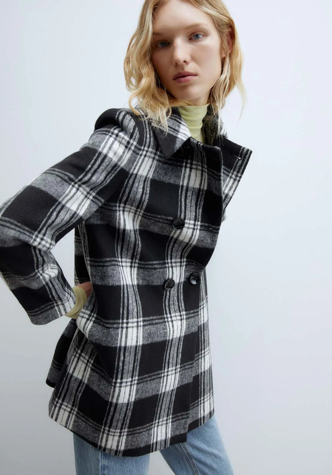 Double Breasted Coat - Black