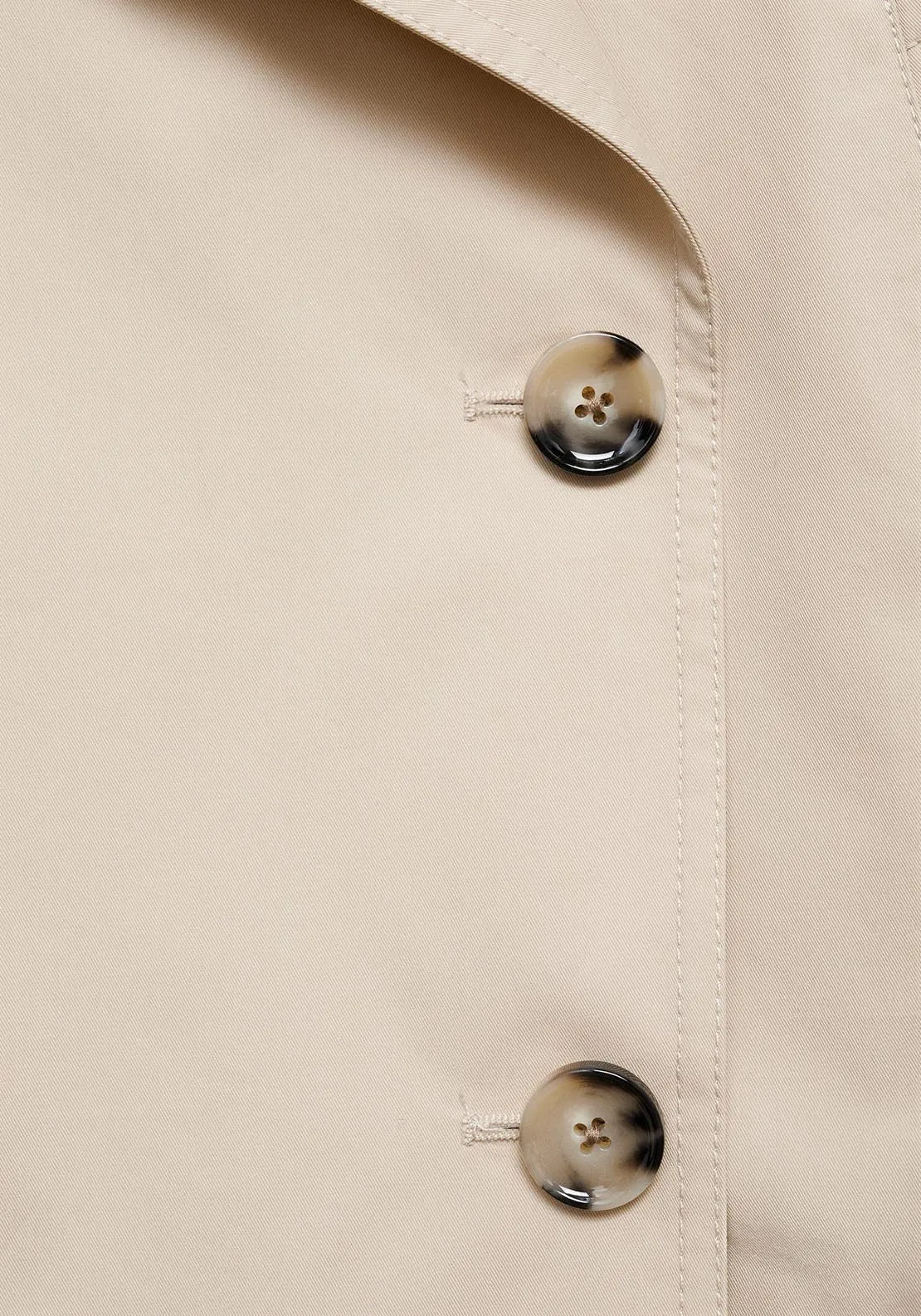 Double-breasted cropped trench coat - Light/pastel Gray