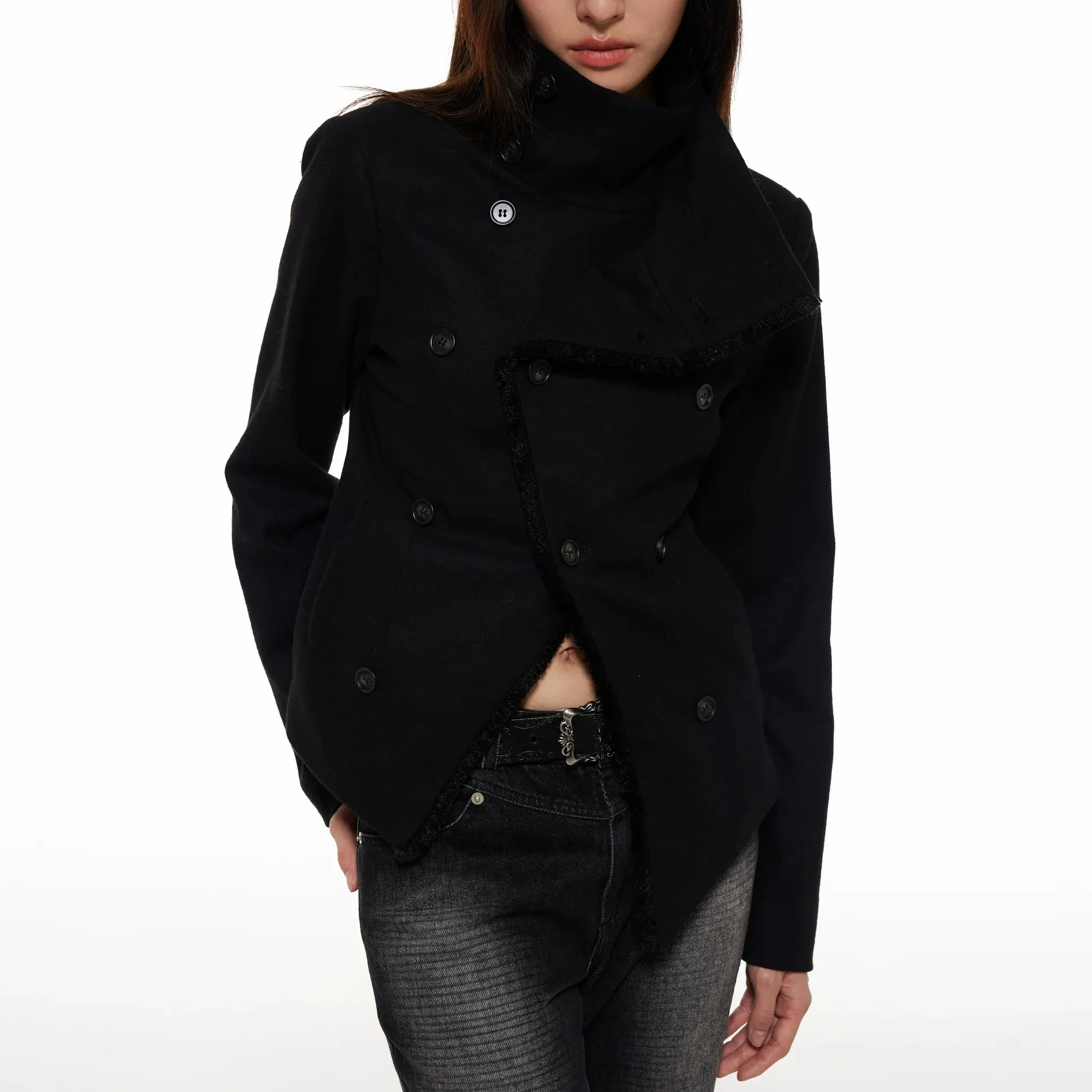 Double-Breasted Deconstructed Jacket