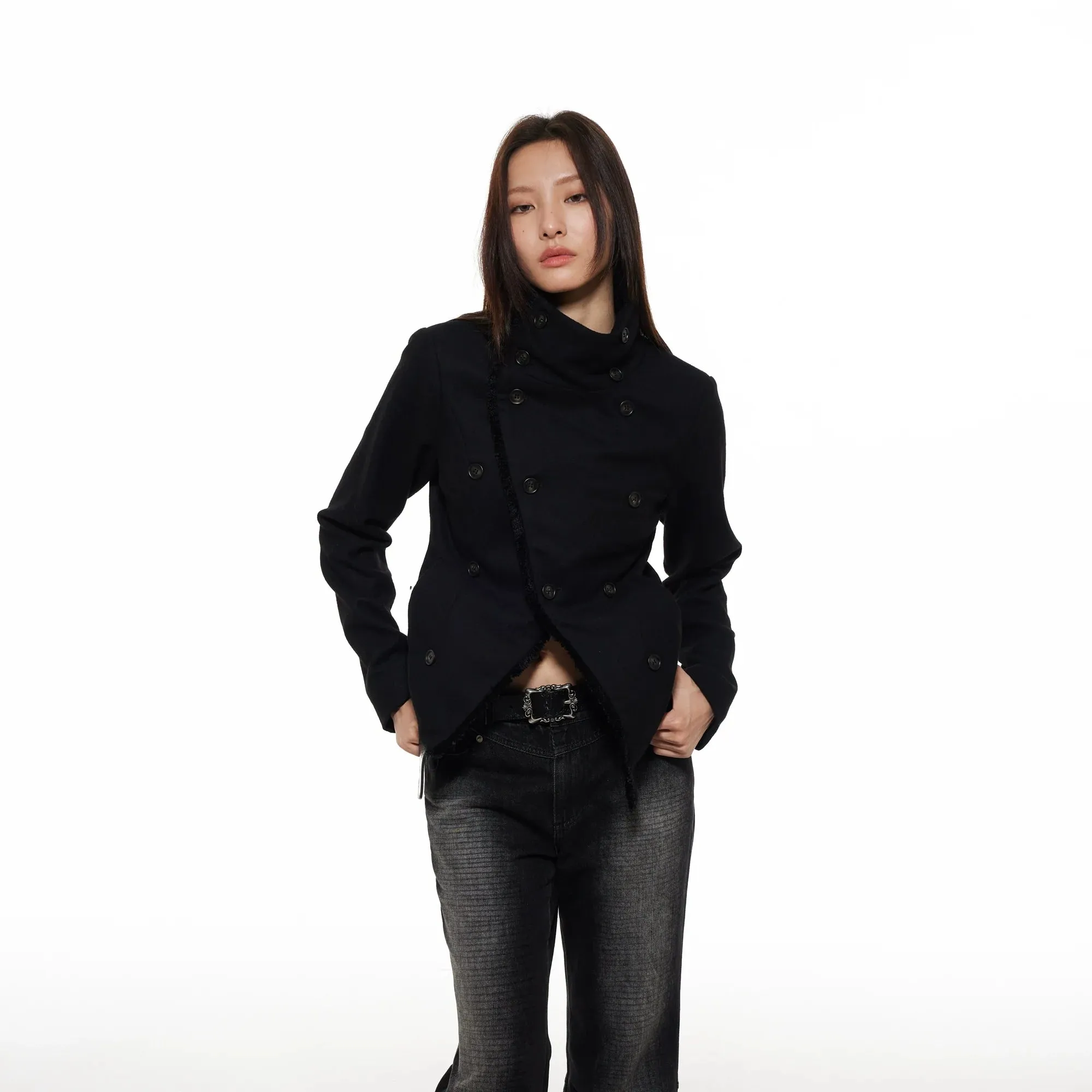 Double-Breasted Deconstructed Jacket