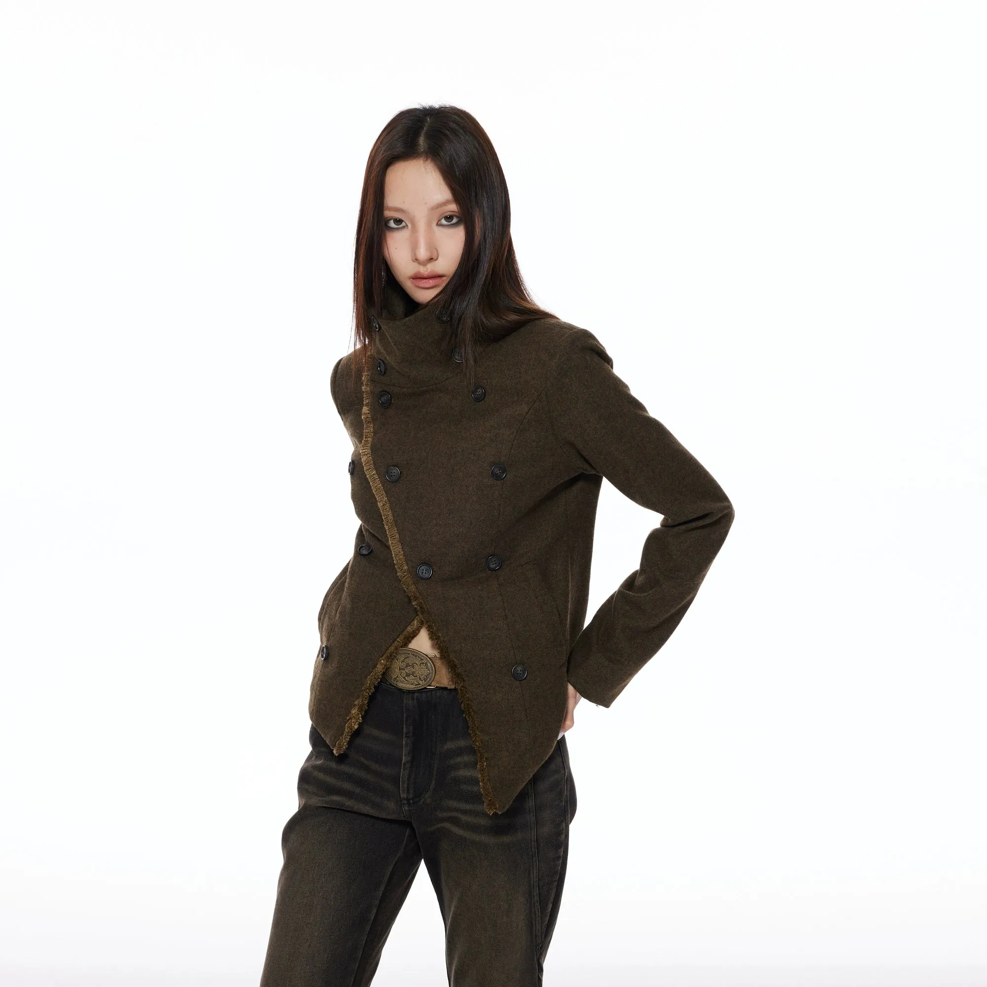 Double-Breasted Deconstructed Jacket