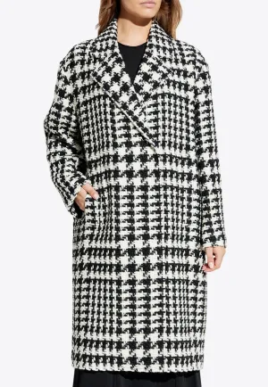 Double-Breasted Houndstooth Coat