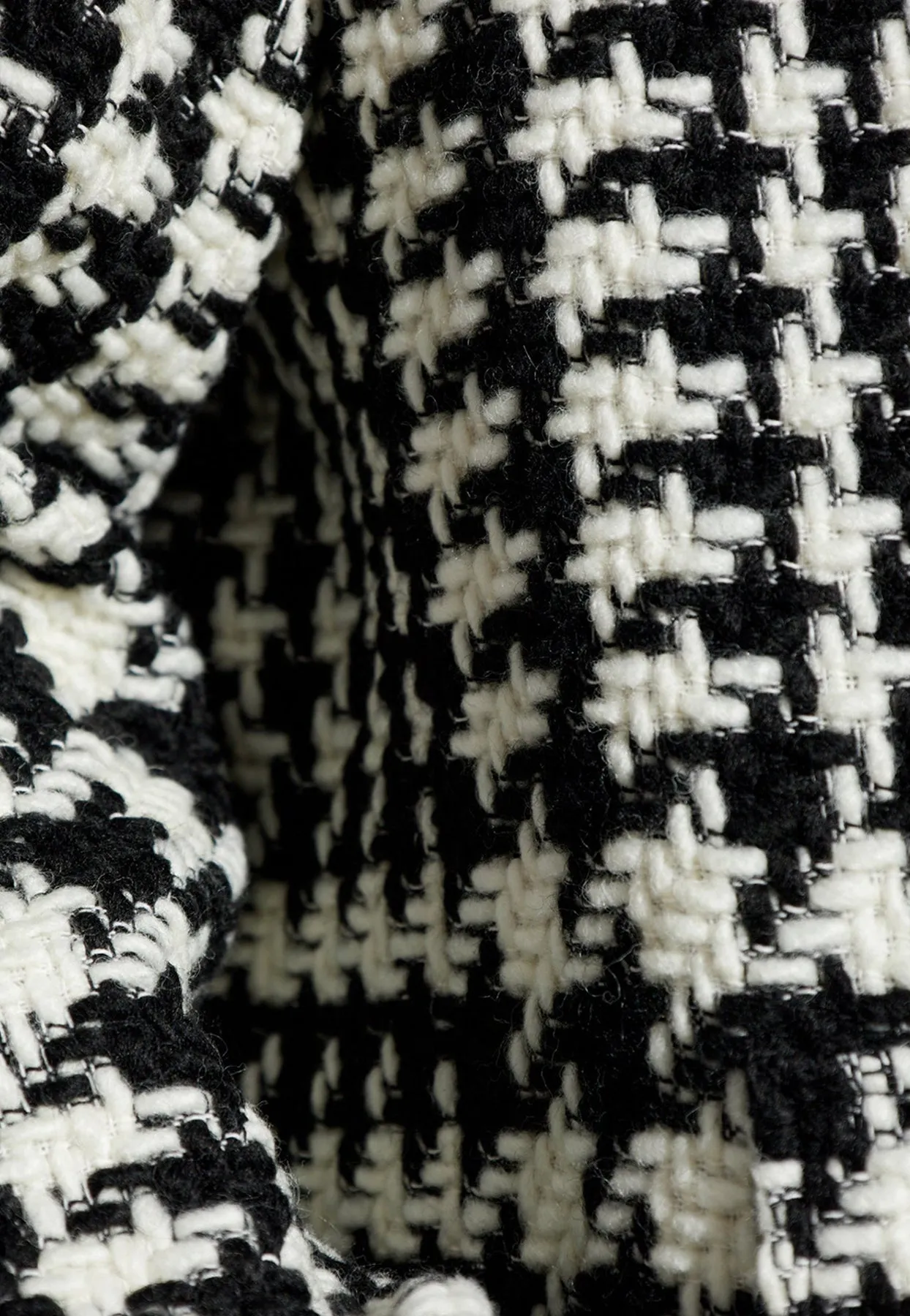 Double-Breasted Houndstooth Coat
