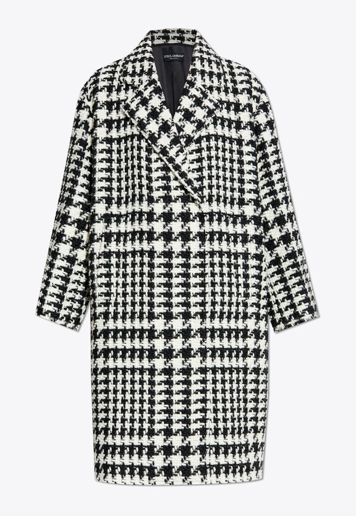 Double-Breasted Houndstooth Coat