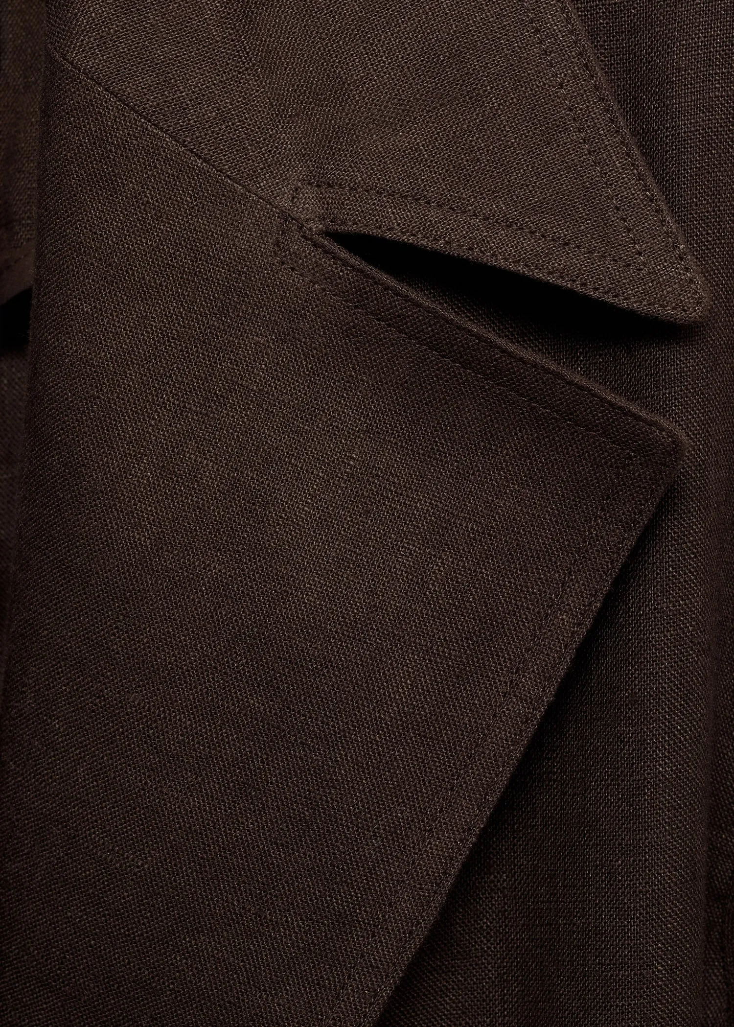 Double breasted linen trench