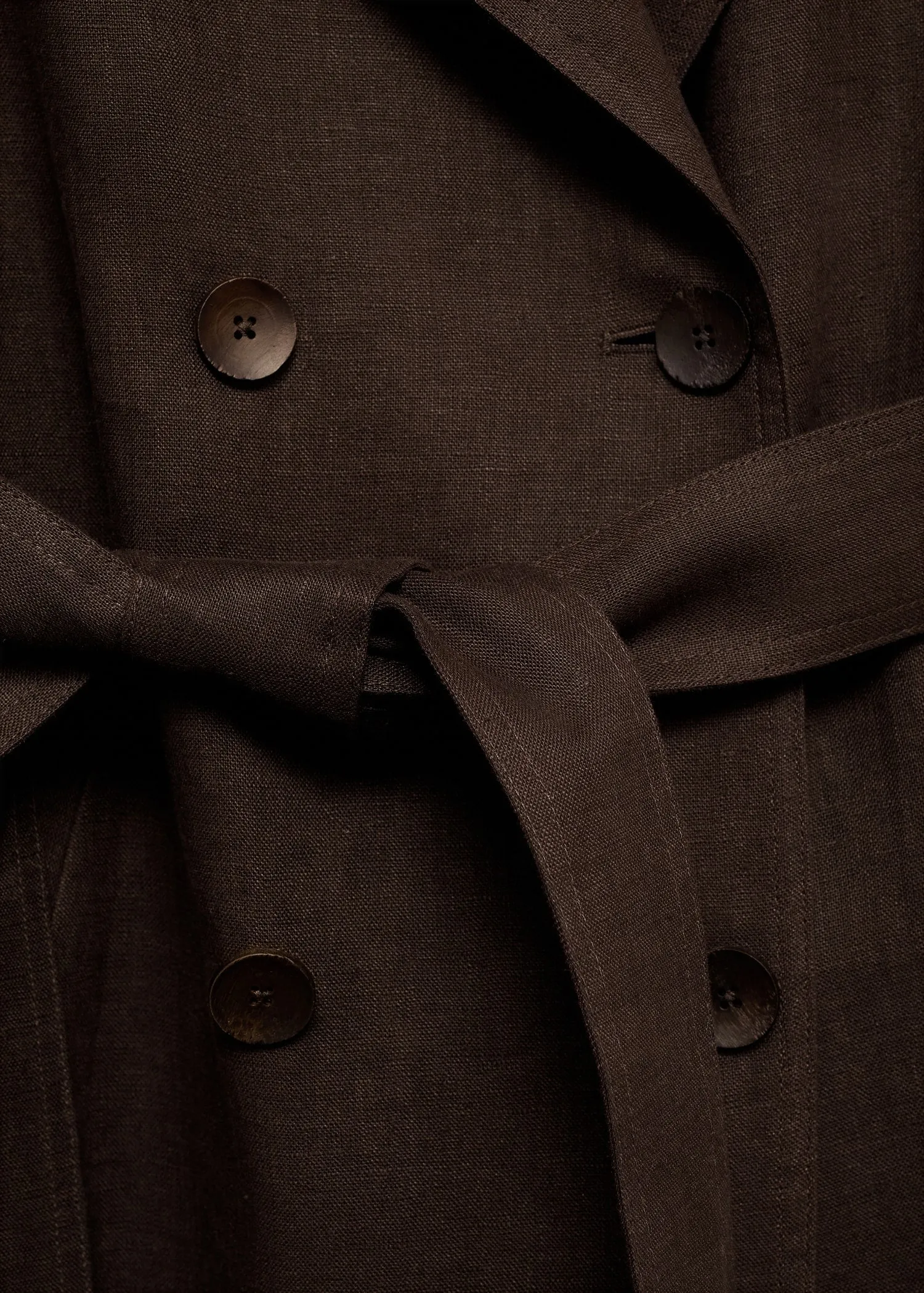 Double breasted linen trench