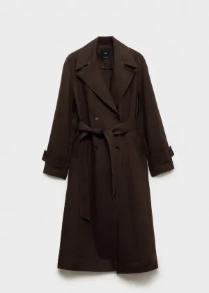 Double breasted linen trench