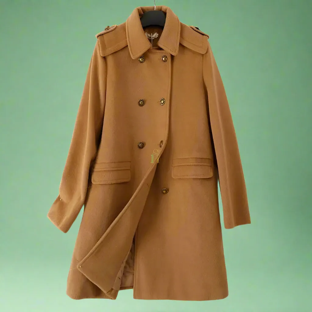 Double Breasted Wool Coat For Women