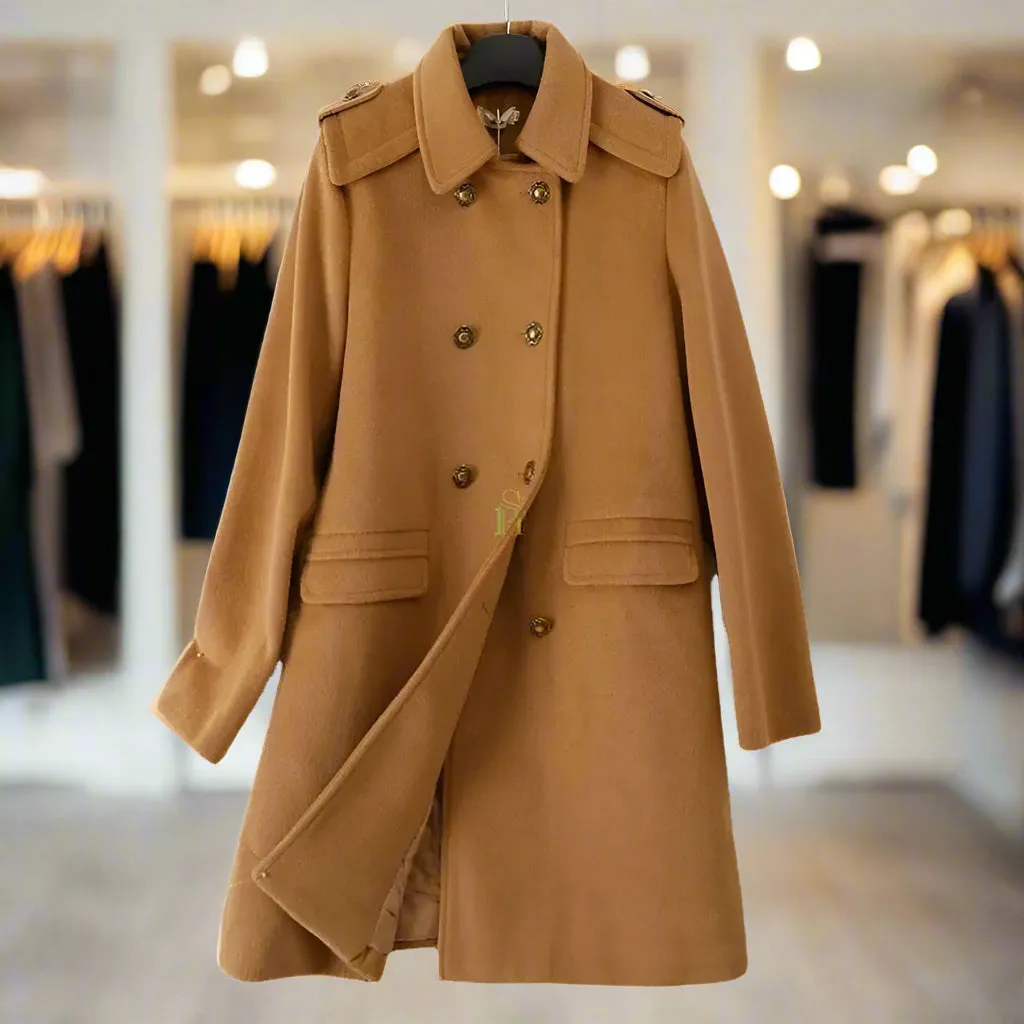 Double Breasted Wool Coat For Women