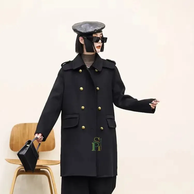 Double Breasted Wool Coat For Women