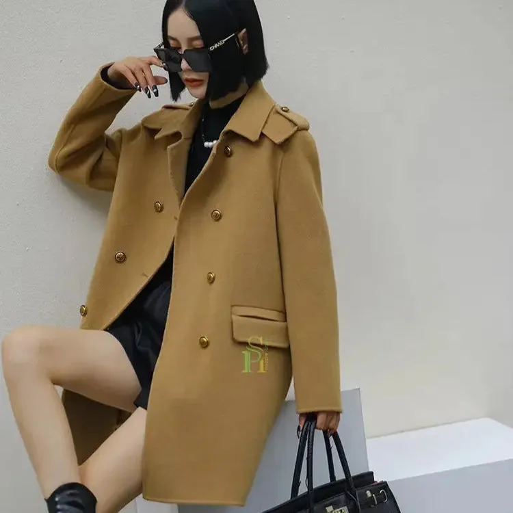 Double Breasted Wool Coat For Women