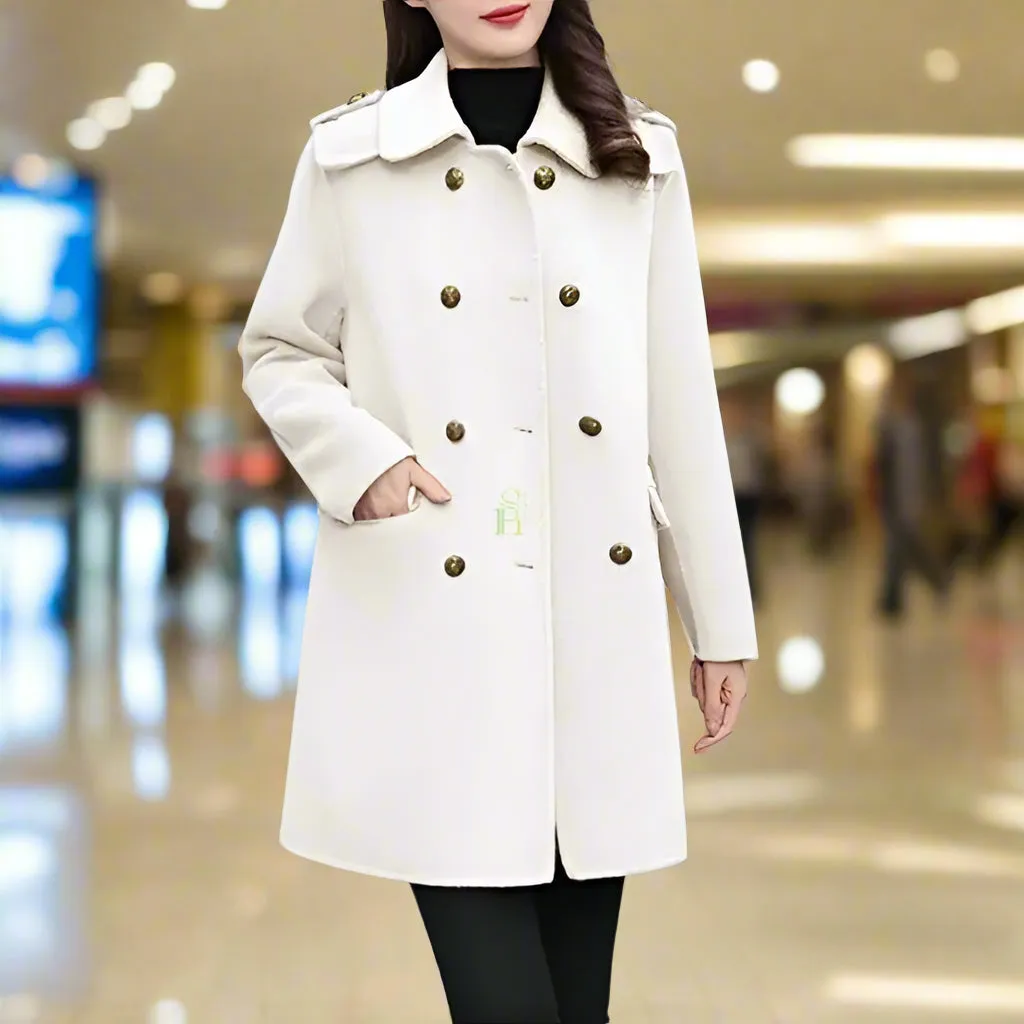 Double Breasted Wool Coat For Women