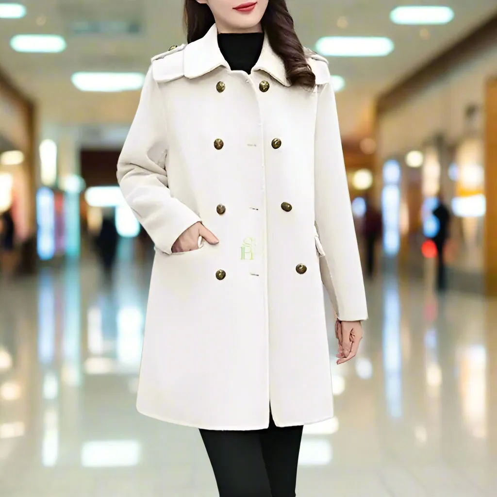 Double Breasted Wool Coat For Women