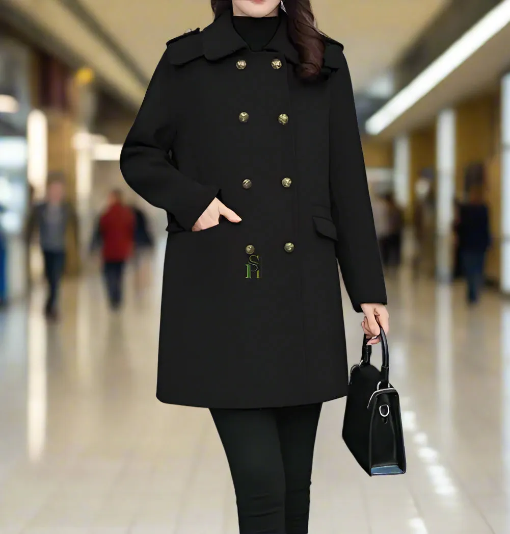 Double Breasted Wool Coat For Women