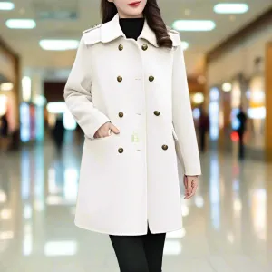 Double Breasted Wool Coat For Women
