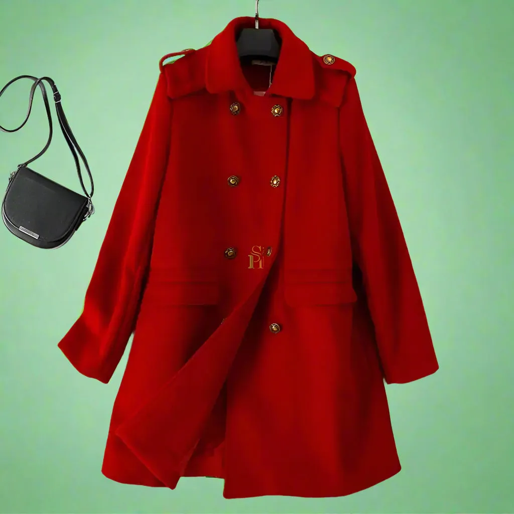 Double Breasted Wool Coat For Women