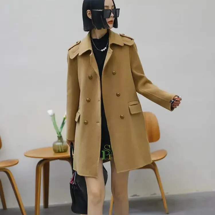 Double Breasted Wool Coat For Women