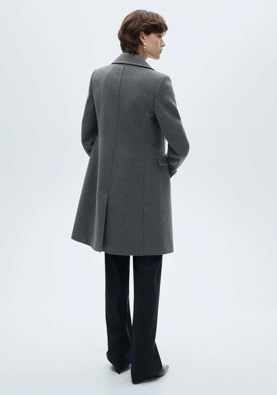 Double-breasted wool coat - Gray