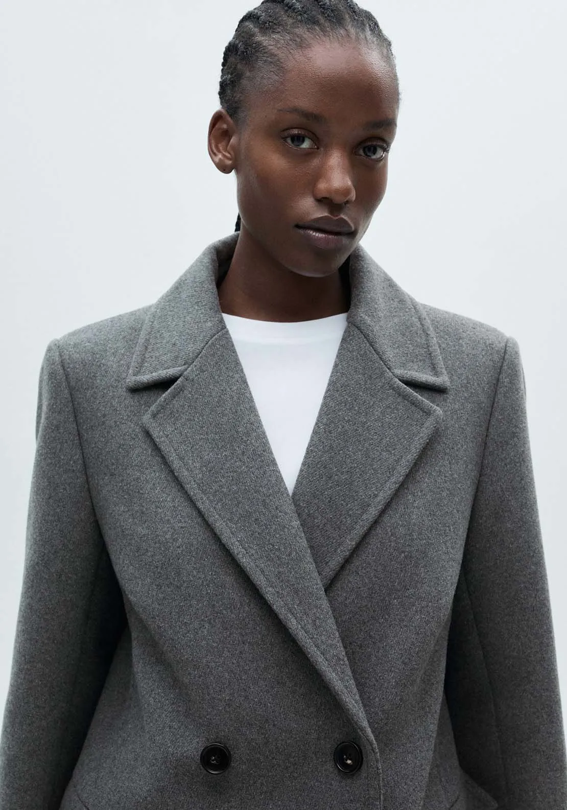 Double-breasted wool coat - Gray