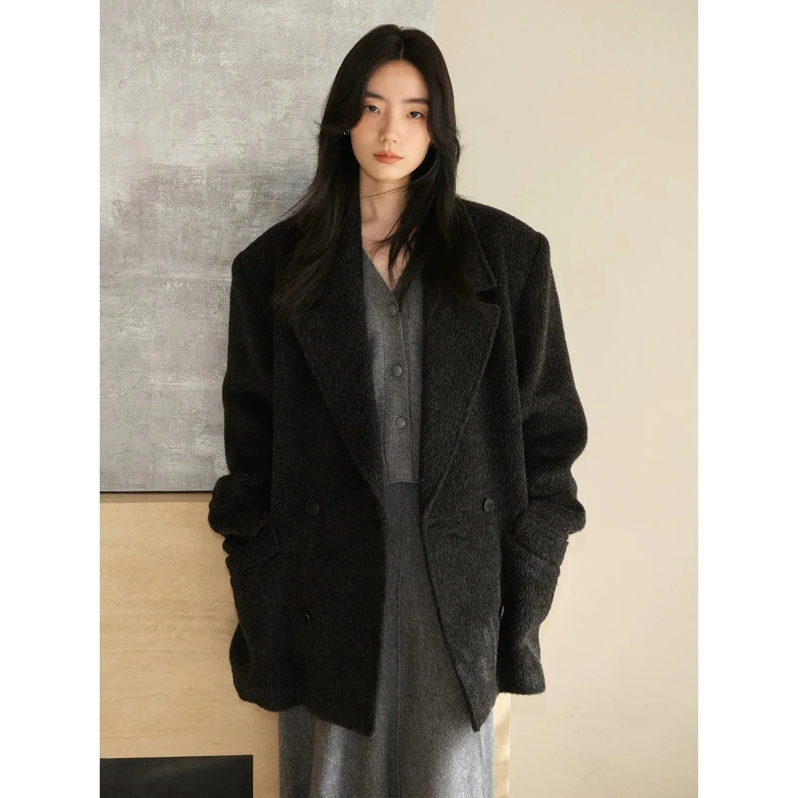 Double-Breasted Wool Coat