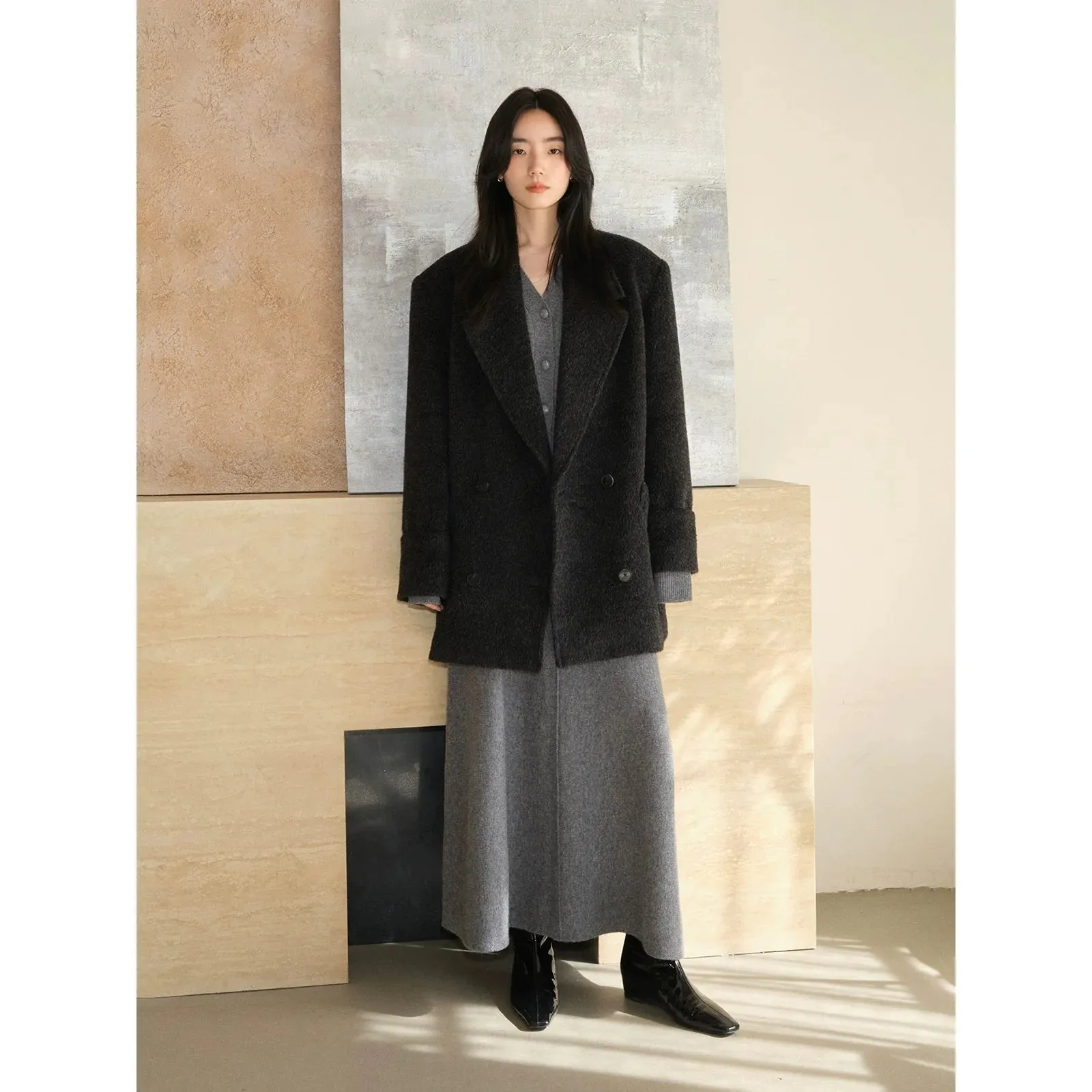 Double-Breasted Wool Coat