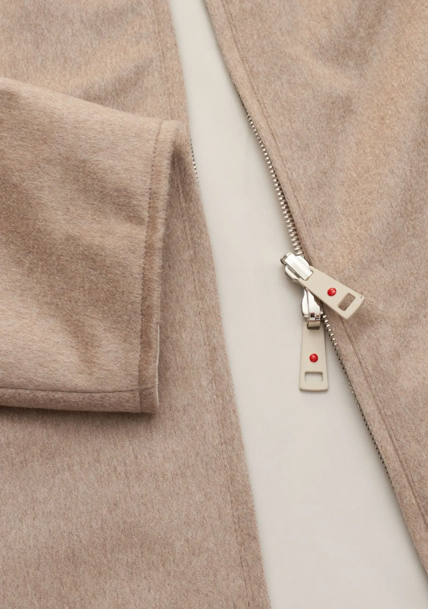 Double faced Beige Cashmere and Nylon Jacket Kired Collaboration