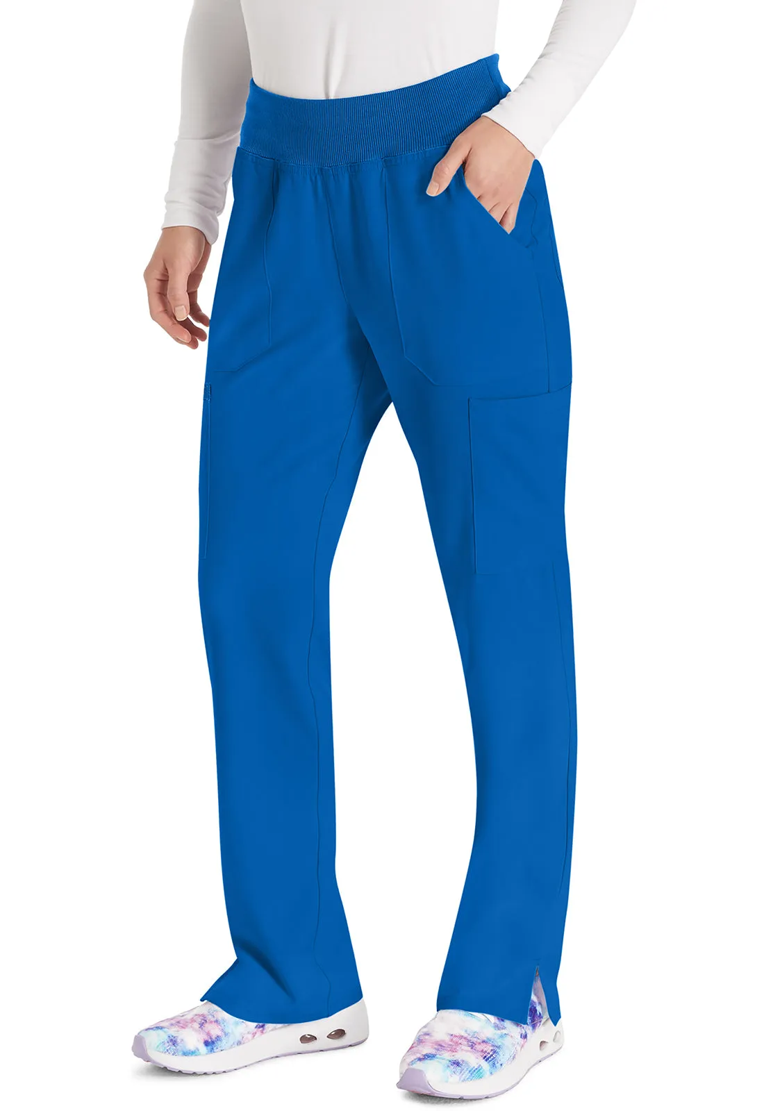 EDS Essentials DK005 Natural Rise Tapered Leg Pull-On Pants Royal