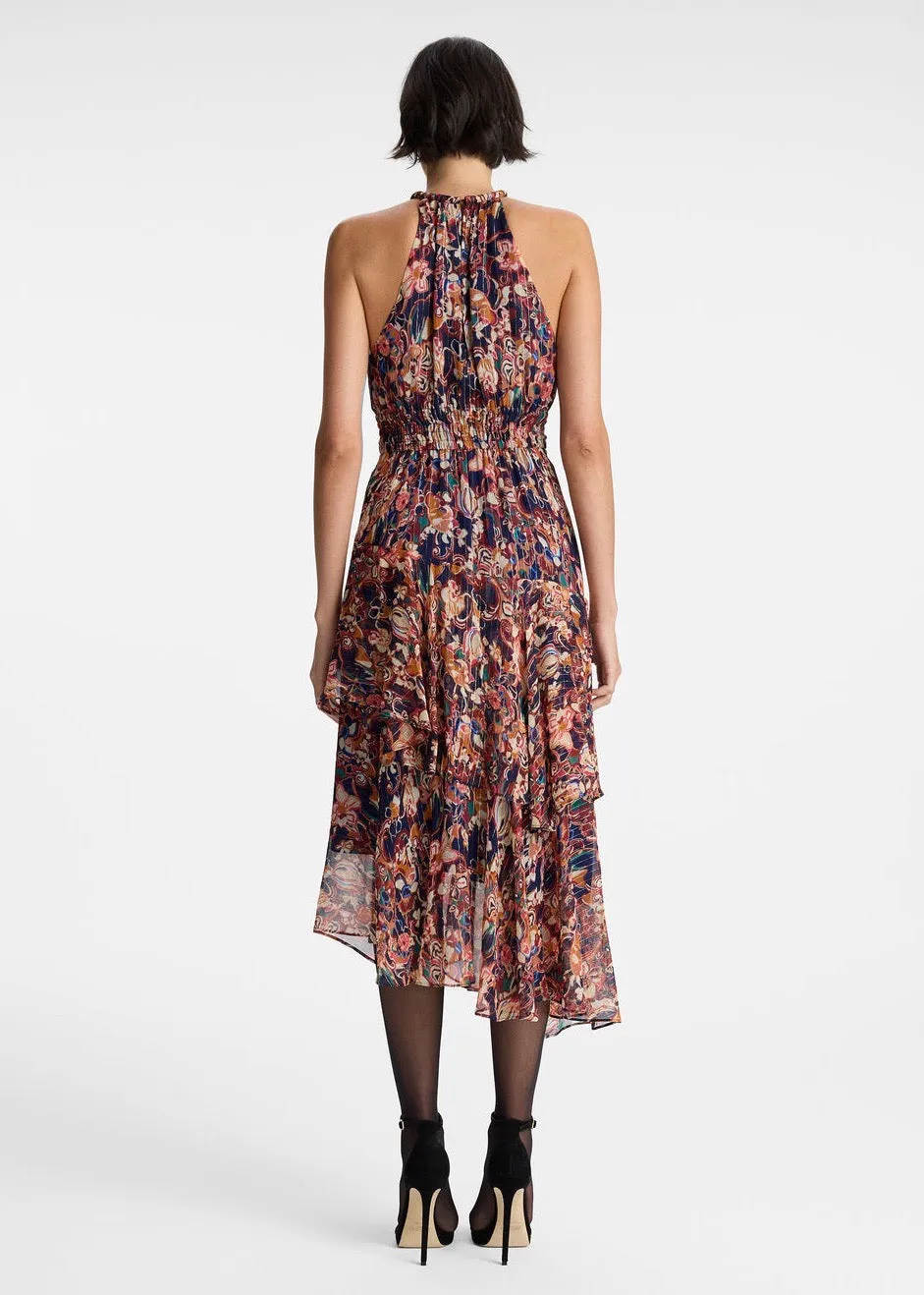 Elaine Dress (Port Wine Multi)