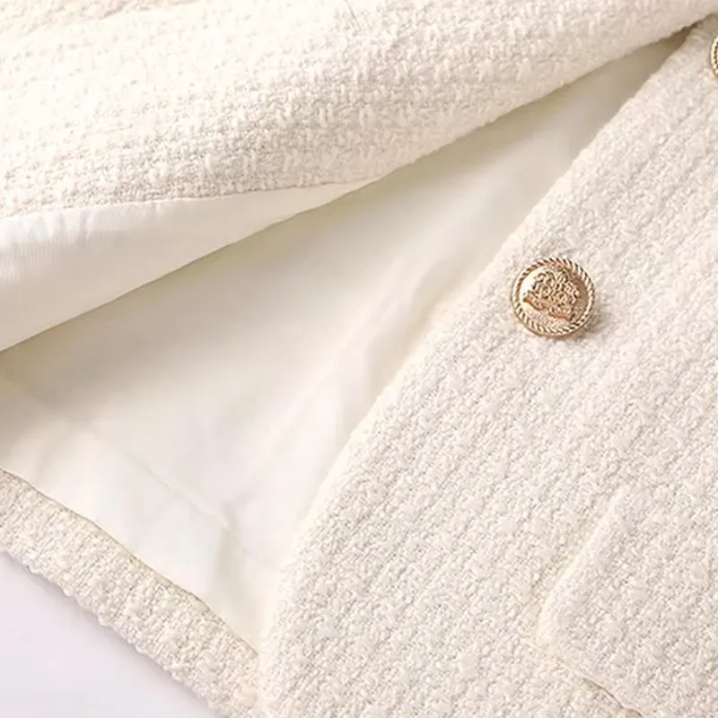 Elegant Buttons Long Sleeve Sweet Coat