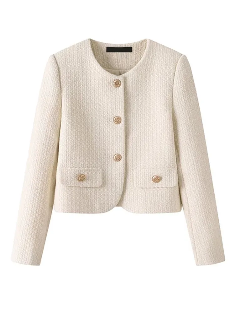 Elegant Buttons Long Sleeve Sweet Coat