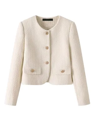 Elegant Buttons Long Sleeve Sweet Coat