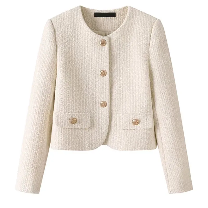 Elegant Buttons Long Sleeve Sweet Coat