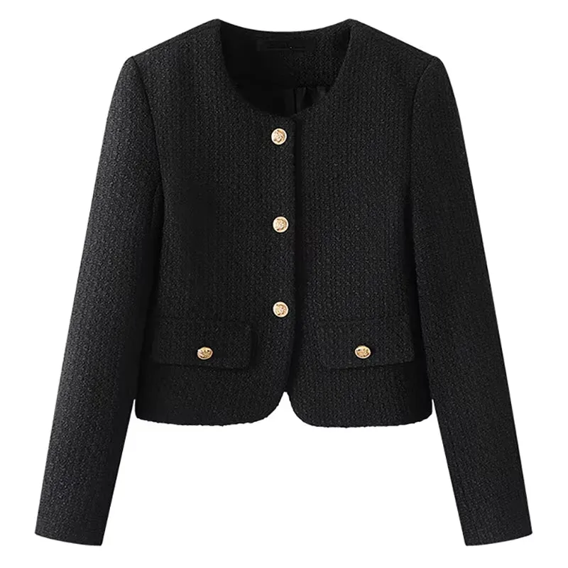 Elegant Buttons Long Sleeve Sweet Coat