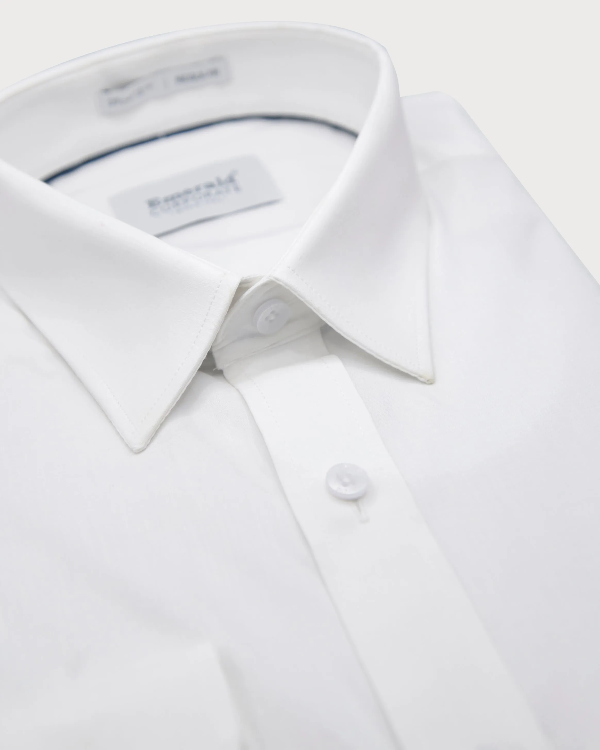 Emerald Corporate Plain Regular Fit-Egret