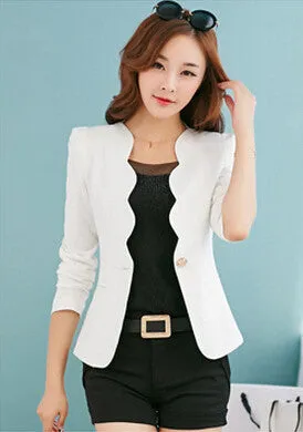 Fashion Spring autumn Women Suit Jacket Coat Solid color slim OL ladies work wear blazer feminino chaquetas mujer J1421