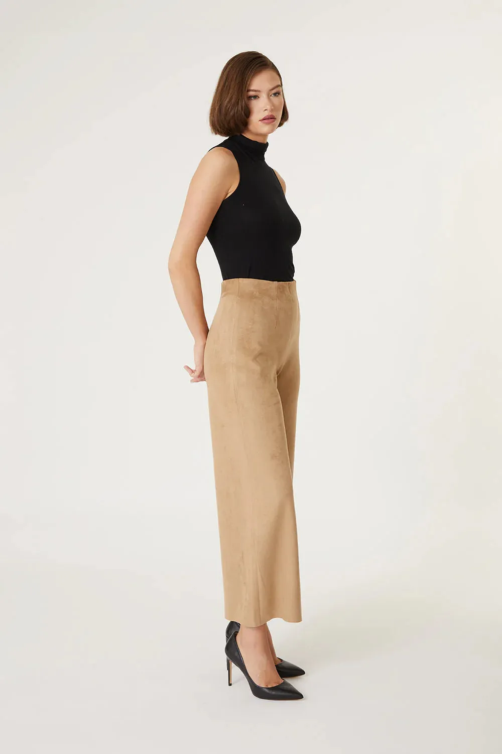 Fiona Faux Suede Wide Leg - Golden