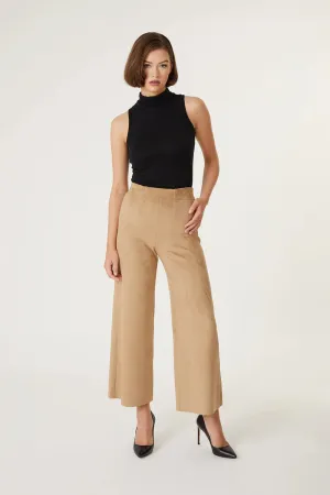 Fiona Faux Suede Wide Leg - Golden